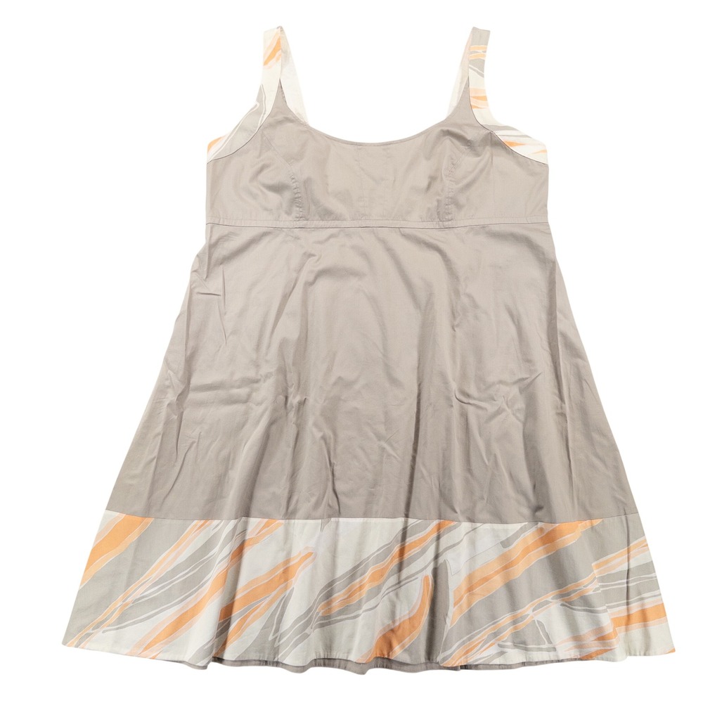 Calvin Klein Jeans Womens Dress 3X Gray Taupe Abstract Empire Waist Summer New
